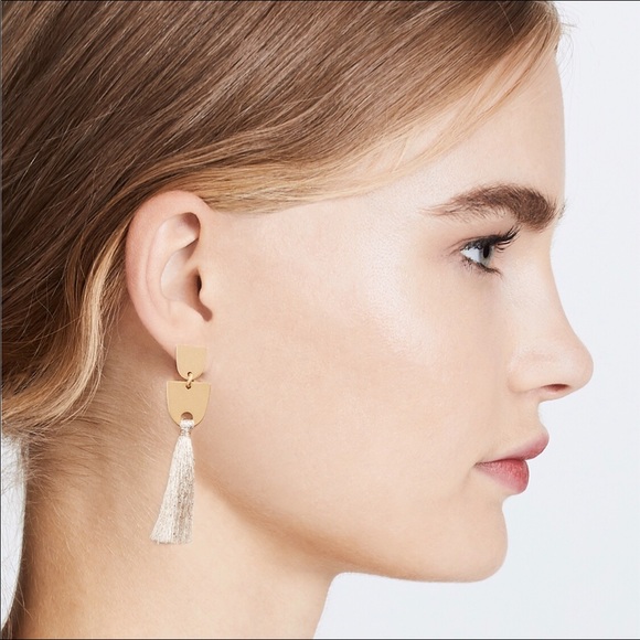 LAST Madewell Tassel Earrings Silver Posts - Picture 4 of 6